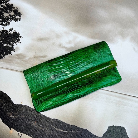 Daniella Ortiz luxury April lizard leather Clutch - Picture 1 of 12